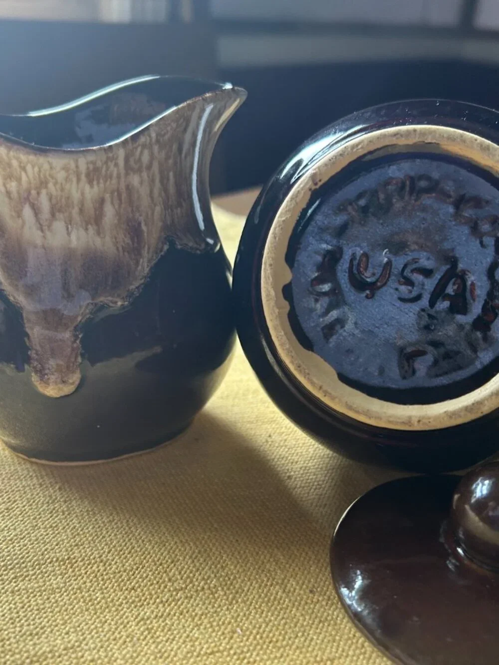 Vintage  Roseville Sugar & Creamer